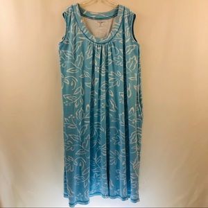 48” Long Sleeveless Lounger Turquoise Floral Sz 4X